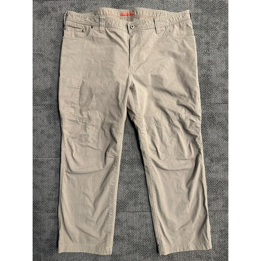 L.L.Bean Hiking Pants Mens 42x29 Tan Stretch Outdoor Trail Utility Trousers